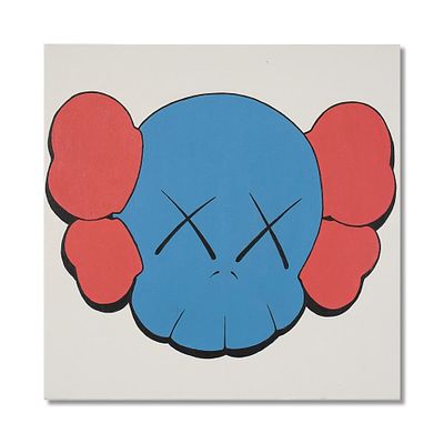 KAWS (B.1974), ATTRIBUTED TO, ACRYLIC ON CANVAS. Signed (verso) Image Dimensions: 16 1/8 x 16 