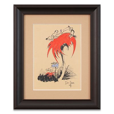 DR. SEUSS, SIGNED CHARACTER DRAWING. Image Dimensions: 12 1/4 x 8 5/8 in (31 x 22 cm) Framed 