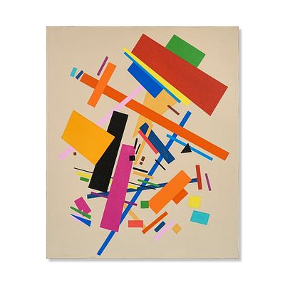 KAZIMIR MALEVICH (1879-1935), ATTRIBUTED TO, OIL ON CANVAS. Signed (verso) Image Dimensions: 28 