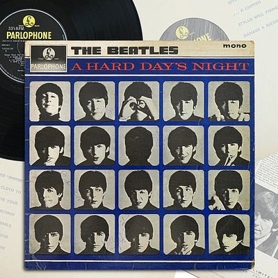 THE BEATLES, FULLY SIGNED "A HARD DAY'S NIGHT" UK LP. 12 1/4 x 12 1/4 Provenance and 