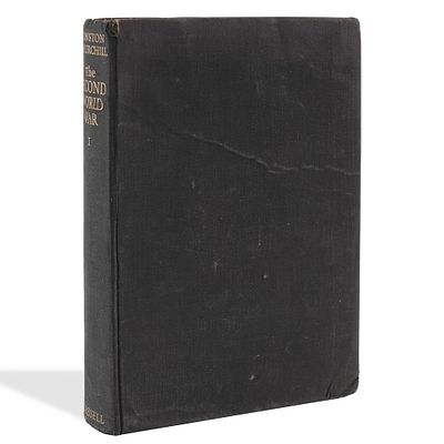 WINSTON S. CHURCHILL, SIGNED "THE SECOND WORLD WAR: THE GATHERING STORM" (VOLUME I). 8 1/2 x 5 