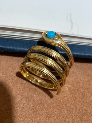 18K GOLD GREEK BRAND JEWELRY LALAOUNIS SNAKE RING. Weight 7.7g, ringkou port code 13-14. 