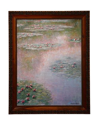 CLAUDE MONET (1840-1926), ATTRIBUTED TO OIL ON CANVAS. H:80CM (31.50IN) W:60CM (23.62IN) H:94CM 