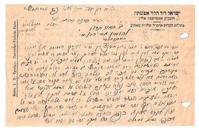 מכתב רבי ישראל דוד הלוי עפשטיין בהרה"ג מאוזרוב. אוסטרובצה תרצ"ו 
"הנה נבלה נעשתה בישראל על 