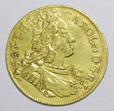 Дукат 1732 года. Карл VI (1711-1740 гг). Австрия, Карлсбург. В составе Священной Римской Империи. . 