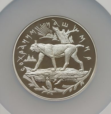 25 рублей, 14 декабря 1995 года, ММД, "сохраним наш мир - Рысь", гурт рубчатый
. Предмет в 