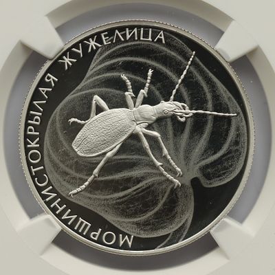 2 рубля 9 августа 2024 года, СПМД, "Морщинистокрылая жужелица", гурт рубчатый. Предмет в 