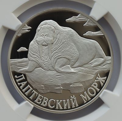 1 рубль 29 сентября 1998 года, ЛМД, "красная книга - Лаптевский морж", гурт рубчатый. Предмет в 