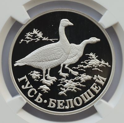 1 рубль 29 сентября 1998 года, ЛМД, "красная книга - Гусь-белошей", гурт рубчатый. Предмет в 