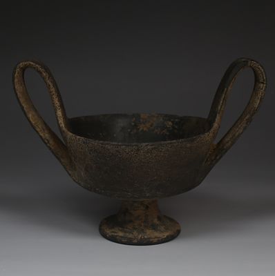 Etruscan kantharos. ITEM: Kantharos MATERIAL: Pottery, Bucchero-ware CULTURE: Etruscan 