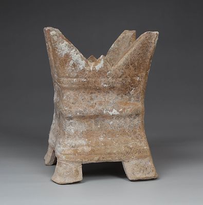 Roman four-horned votive altar with a swastika painted on top. ITEM: Four-horned votive altar 