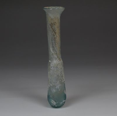Roman flask. ITEM: Flask MATERIAL: Glass CULTURE: Roman PERIOD: 1st - 3rd Century A.D 