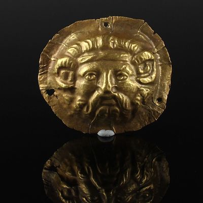 Head applique depicting Zeus Ammon. ITEM: Roman head applique depicting Zeus Ammon MATERIAL: 