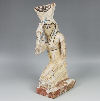 Egyptian statuette of mourning Nephthys. ITEM: Statuette of mourning Nephthys MATERIAL: Wood 