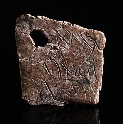 Roman commercial label with cursive writing. ITEM: Commercial label with cursive writing 