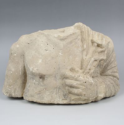 Roman bust of Vulcanus. ITEM: Bust of Vulcanus MATERIAL: Limestone CULTURE: Roman 