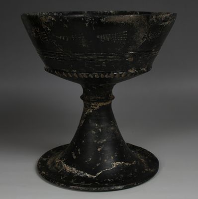 Etruscan chalice with open fans decoration. ITEM: Chalice with open fans decoration 