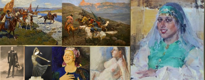 Ваш Антиквар | Аукцион 23 | Аукцион года. Первые имена. Сокровища из императорских коллекций, Шедевры Русского искусства : Рерих, Фешин, Рубо, Маковский, Серебрякова, Петров -Водкин, Дейнека, Клевер, Кокурин, Бритов и др .