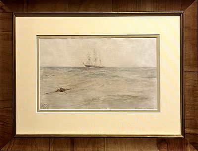 Лагорио Лев Феликсович (1827 – 1905) 
"В Атлантическом океане. 300 футов от клипера" 
Конец 