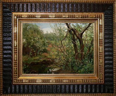 Крылов Порфирий Никитич (1902 – 1990) 
"Пейзаж" 
1945 год 
Картон, масло, 30 х 