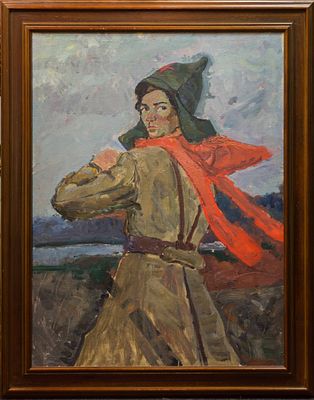 Ученик А.В. Лентулова и И.Э. Грабаря-Ангелин Ф.Г. (1910-1984)-советский художник 
"Буденовец" . 