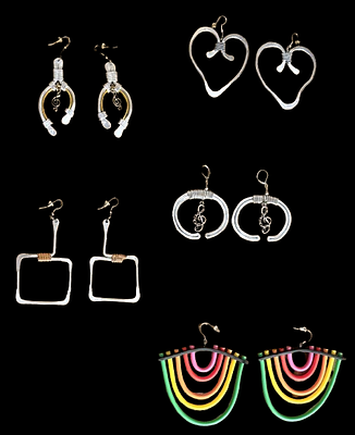 (5) Pc Group of Contemporary Artisan Earrings