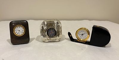 Timepiece Grouping, c/o Vintage exploding watch parts "frozen time" sculpture, lucite or resin 