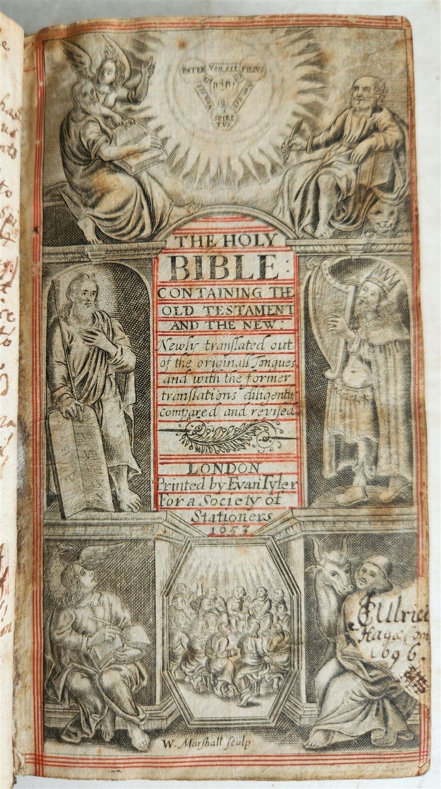 1653 BIBLE in ENGLISH King James antique ORIGINAL BINDING. THE HOLY BIBLE. Containing the Old 