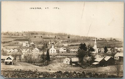 CONCORD VT BIRDS EYE VIEW ANTIQUE REAL PHOTO POSTCARD RPPCКОНКОРД, ВТ. ВИД С ВЕРХУ. АНТИЧНАЯ