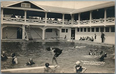 BELLEAIR HEIGHTS FL BELLEVIEW SWIMMING POOL ANTIQUE REAL PHOTO POSTCARD RPPCБеллэр Хайтс