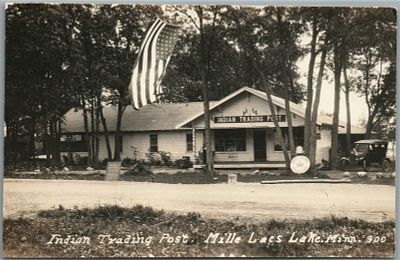 MILLE LACKS LAKE MN INDIAN TRADING POST ANTIQUE REAL PHOTO POSTCARD RPPCМИЛЛ ЛАКС ЛЕЙК, МН
