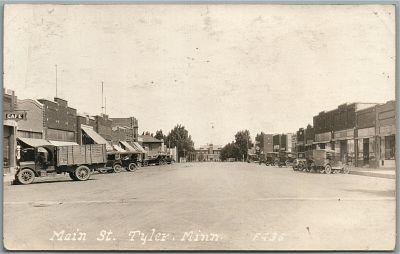TYLER MN MAIN STREET ANTIQUE REAL PHOTO POSTCARD RPPCТАЙЛЕР, МИННЕСОТА, ГЛАВНАЯ УЛИЦА