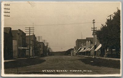 MORTON MN STREET SCENE ANTIQUE REAL PHOTO POSTCARD RPPCМОРТОН, МИННЕСОТА, УЛИЧНАЯ СЦЕНА