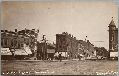 NORTHFIELD MN BRIDGE SQUARE ANTIQUE REAL PHOTO POSTCARD RPPCНORTHFIELD MN БРИДЖ СКВЕР АНТИК