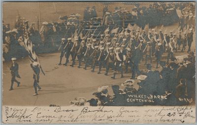 WILKES BARRE PA CENTENNIAL PARADE ANTIQUE REAL PHOTO POSTCARD RPPCВИЛКС-БАРРЕ, ПЕНСИЛЬВАНИЯ