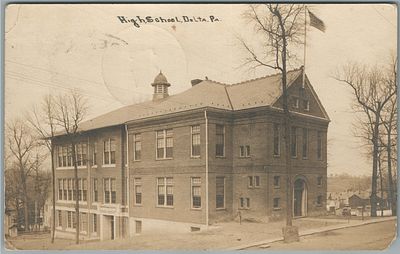 DELTA PA HIGH SCHOOL ANTIQUE REAL PHOTO POSTCARD RPPCДЕЛТА ПА СРЕДНЯЯ ШКОЛА АНТИКОВАЯ ФОТО