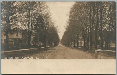 CANTON PA UNION STREET ANTIQUE REAL PHOTO POSTCARD RPPCКАНТОН, ПА, УЛИЦА ЮНИОН, АНТИЧНАЯ