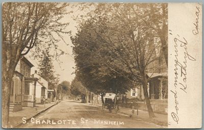 MANHEIM PA S. CHARLOTTE STREET ANTIQUE REAL PHOTO POSTCARD RPPCМАНХАЙМ, ПЕНСИЛЬВАНИЯ, УЛИЦА С.