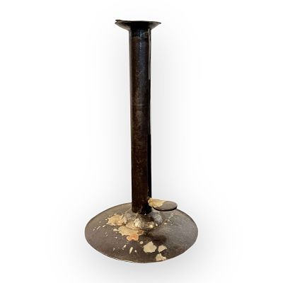 19th C Tall Push Up Candlestick. A early 8 inch tall push-up iron candlestick. Great early