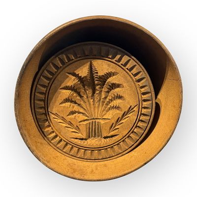 Excellent! 19th C Wood Butter Mold/Stamp. A great 19th century wood plunger type butter mold.