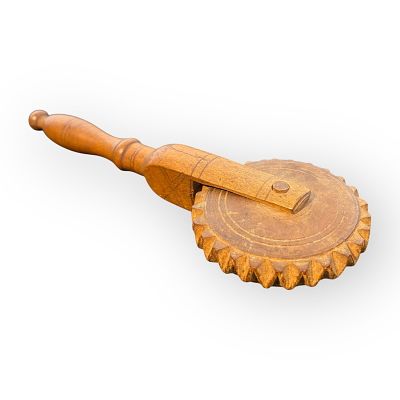 19 C All Wood Pastry Roller. Good clean all wood 19th century pastry roller. Nice turned handle.