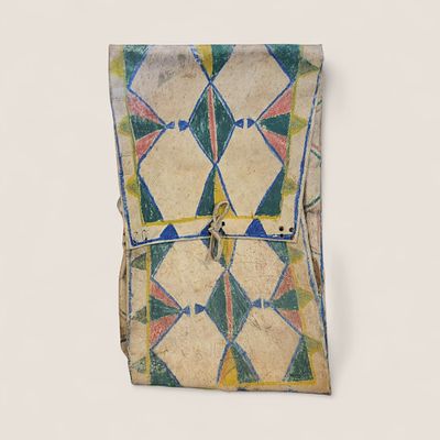 Fine Blackfoot Parfleche Envelope. Circa 1870-1890, all natural pigment colors. Measures approx 