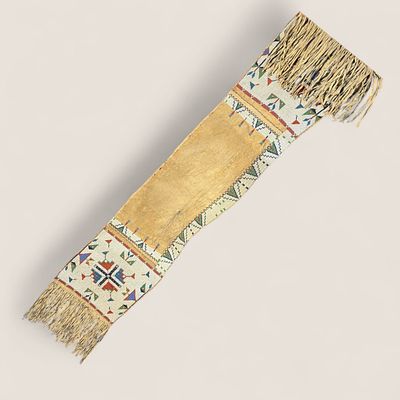 Exceptional Sioux Beaded Saddle Bags. Measuring approx 80 inches in overall length (inclusive of 