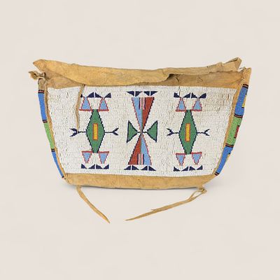 Plains (Sioux) Beaded Tipi Bag (Possible Bag). Measuring approx 17 x 10.inches, in good overall 