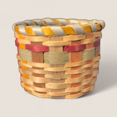 Miniature Ho-Chunk Basket. Good overall condition, measuring 2 1/4 x 2 3/4 inches.