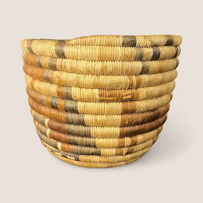 Figural Hopi Coil Bowl. With figures of deer, measuring approx 6 inches tall x 7.5 inches in 