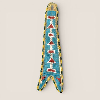 19th C Southern Plains Beaded Drop. Measuring approx 6.5 inches in length. To bid with us 