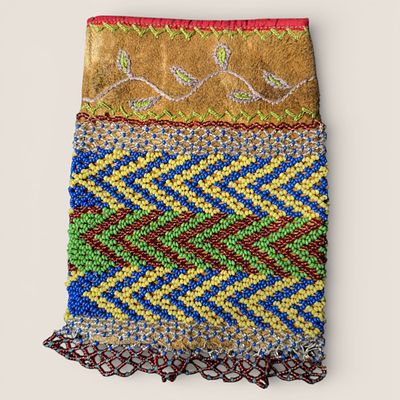 Great Lakes Beaded & Embroidered Pouch. Measuring approx 6 x 4.5 inches. To bid with us directly 