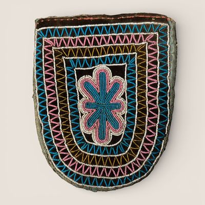 Double-Sided 19th C Seneca Native American Pouch. Some bead loss, but very nice double sided 