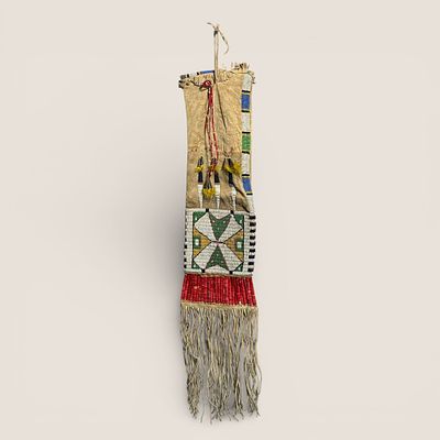 Superb Sioux Beaded & Quilled Tobacco Bag. One of the finest and honest Sioux pipe bags we've 